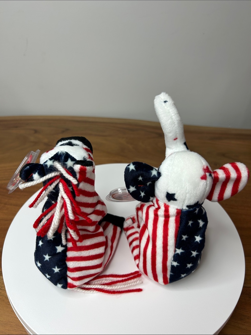 TY Beanie Babies Righty 2000 & Lefty 2000 Set • Elephant & Donkey 🇺🇸